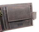 Portfel Męski Skórzany WILD Skóra Licowa Duży Poziomy Z Zapięciem RFID CZEKOLADOWY Zamszowy 9014 12,5 x 10 x 2  [cm]