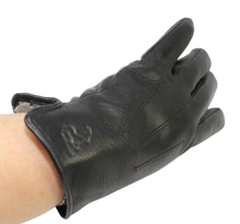 Rękawiczki Męskie PolskaGalanteria Ocieplane Ze Skóry Renifera Rozmiar 10 1/2 ELEGANCKIE PRZESZYCIE CZARNE