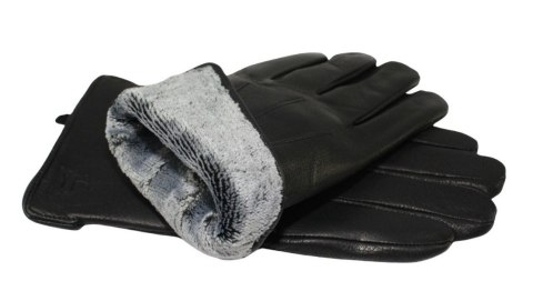 Rękawiczki Męskie PolskaGalanteria Ocieplane Ze Skóry Renifera Rozmiar 12 1/2 ELEGANCKIE PRZESZYCIE CZARNE