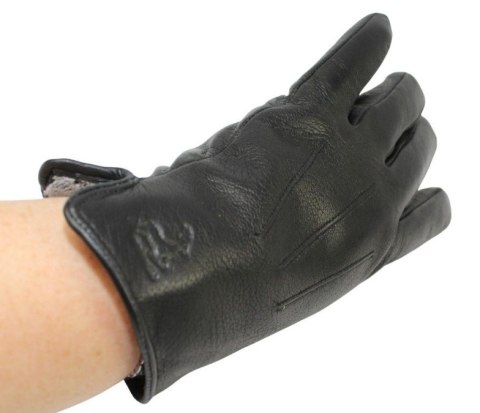 Rękawiczki Męskie PolskaGalanteria Ocieplane Ze Skóry Renifera Rozmiar 12 ELEGANCKIE PRZESZYCIE CZARNE