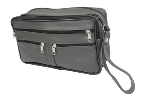 Saszetka Męska Skórzana Bardzo Duża GRETOS (PL) MAKO I Skóra Naturalna GRAFITOWY 27 x 16 x 10 [cm]