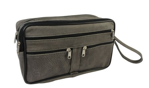 Saszetka Męska Skórzana Bradzo Duża GRETOS (PL) MAKO I Skóra Naturalna Surowa Skóra SZARY 27 x 16 x 10 [cm]