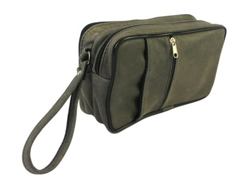 Saszetka Męska Skórzana Bradzo Duża GRETOS (PL) MAKO I Skóra Naturalna Surowa Skóra SZARY 27 x 16 x 10 [cm]