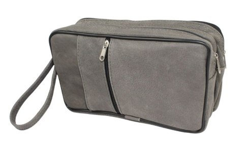 Saszetka Męska Skórzana Bradzo Duża GRETOS (PL) MAKO I Skóra Naturalna Surowa Skóra SZARY 27 x 16 x 10 [cm]