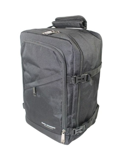 Solidny Plecak Bag Street ''DE LUXE'' Średni Plecak Rekreacyjny Rowerowy BS4107 CZARNY 40 x 26 x 19 [cm]