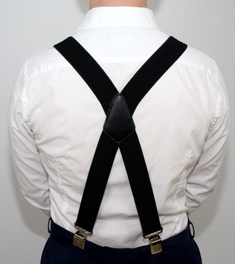 Szelki Do Spodni Polska Galanteria (PL) Z Materiału Regulowane Podwójne Typ X CIEMNY ZIELONY