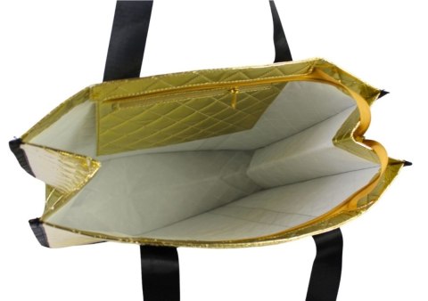 Torebka Damska Materiałowa Rovicky (PL) RSPV 001 ZŁOTA Na Suwak 40 x 41 x 15 [cm]