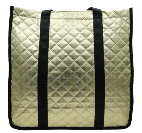 Torebka Damska Materiałowa Rovicky (PL) RSPV 001 ZŁOTA Na Suwak 40 x 41 x 15 [cm]