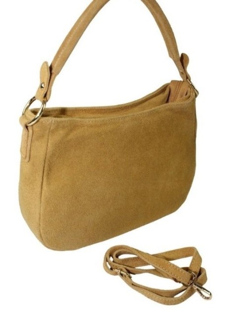 Torebka Skórzana LUKA 24-085 Skóra Naturalna Zamszowa Toffi 30 x 20 x 9 [cm]