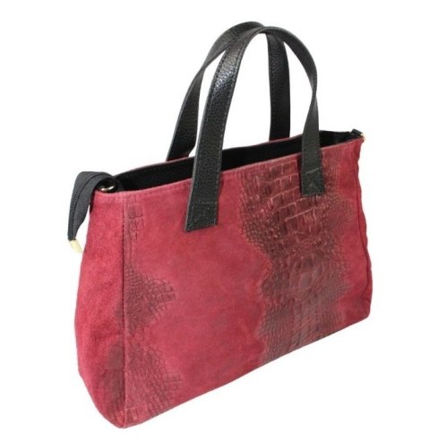 Torebka Skórzana LUKA CROCO Skóra Naturalna BORDOWA 26-034 38 x 26 x 12 [cm]