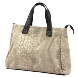 Torebka Skórzana LUKA CROCO Skóra Naturalna CAPUCCINO 26-034 38 x 26 x 12 [cm]