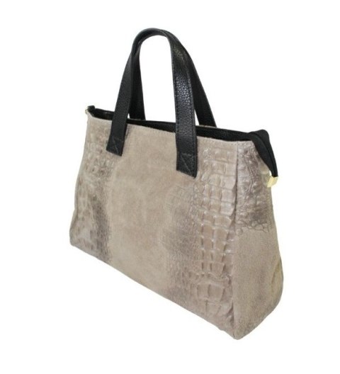 Torebka Skórzana LUKA CROCO Skóra Naturalna CAPUCCINO 26-034 38 x 26 x 12 [cm]