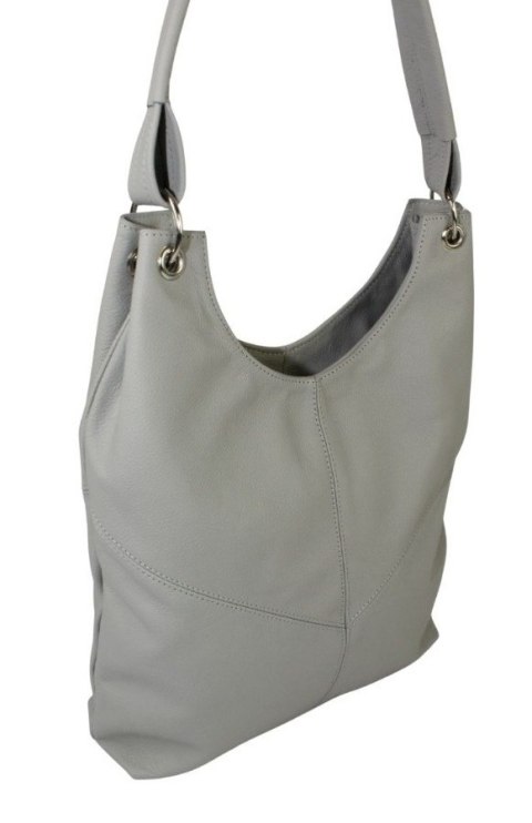 Torebka Skórzana MAGRE (PL) AGNIESZKA Skóra Naturalna JASNY POPIELATY 