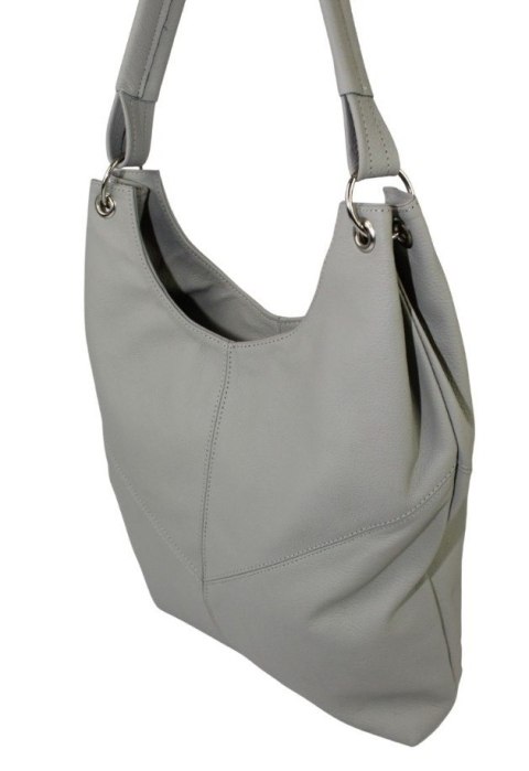 Torebka Skórzana MAGRE (PL) AGNIESZKA Skóra Naturalna JASNY POPIELATY 