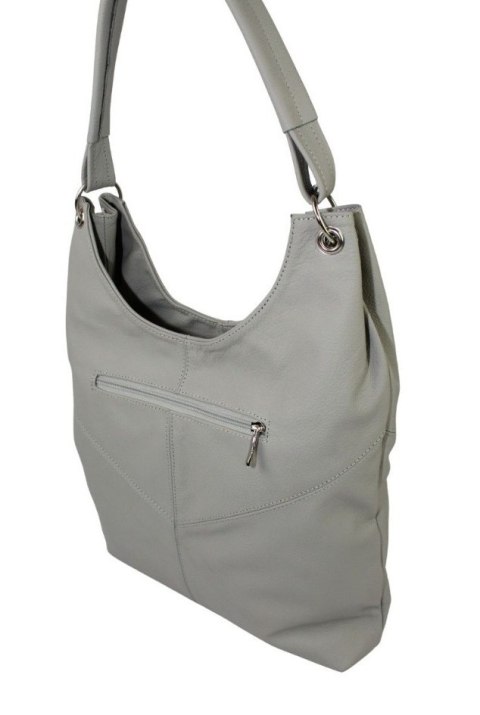 Torebka Skórzana MAGRE (PL) AGNIESZKA Skóra Naturalna JASNY POPIELATY 