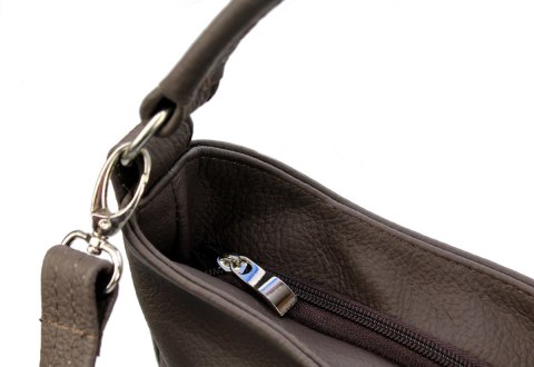 Torebka Skórzana MAGRE (PL) AŚKA Skóra Naturalna CIEMNY CZEKOLADOWY  