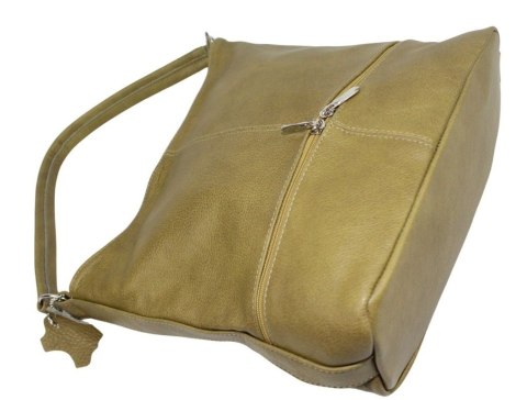 Torebka Skórzana MAGRE (PL) AŚKA Skóra Naturalna OLIWKOWY Tekstura