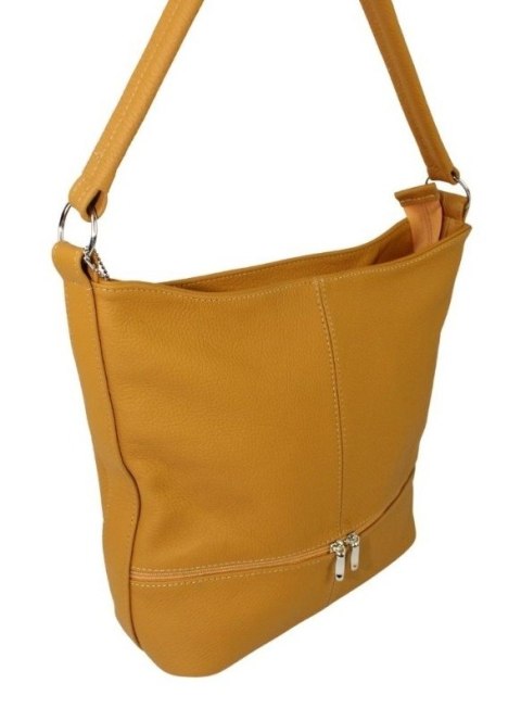 Torebka Skórzana MAGRE (PL) AŚKA Skóra Naturalna Surowa Skóra MIODOWY