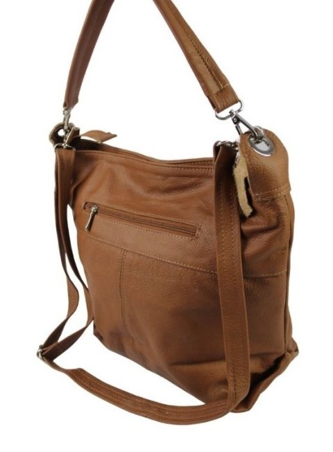 Torebka Skórzana Magre (PL) Skóra Naturalna FIONA BRĄZOWA Matowa