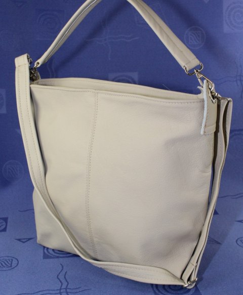 Torebka Skórzana Magre (PL) Skóra Naturalna FIONA JASNY POPIELATY