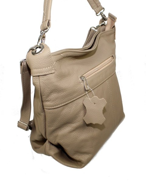 Torebka Skórzana Magre (PL) Skóra Naturalna FIONA KAWA Z MLEKIEM