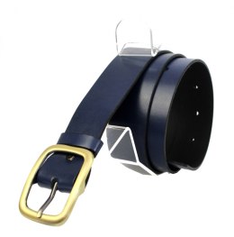 Pasek Skórzany Damski Arucce (PL) Skóra Naturalna EXTRA Gładki 40 mm  GRANATOWY Miedziana Klamra