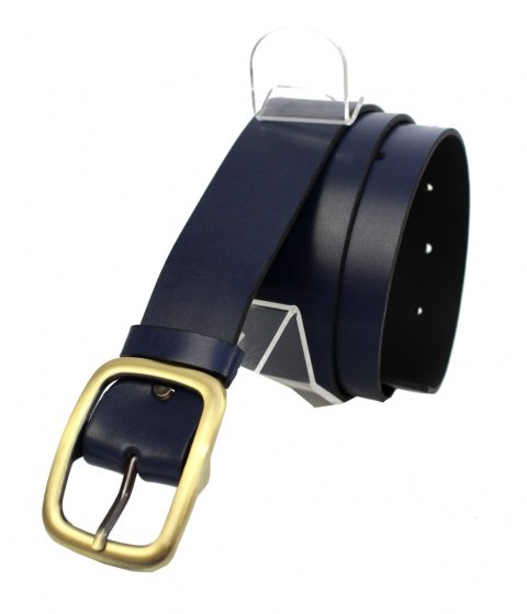 Pasek Skórzany Damski Arucce (PL) Skóra Naturalna EXTRA Gładki 40 mm  GRANATOWY Miedziana Klamra