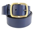 Pasek Skórzany Damski Arucce (PL) Skóra Naturalna EXTRA Gładki 40 mm  GRANATOWY Miedziana Klamra