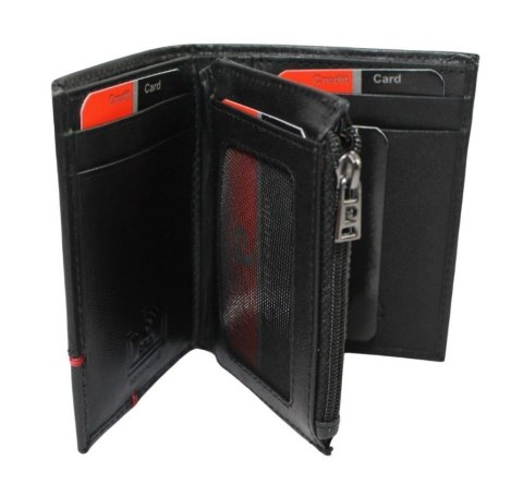 Portfel Męski Pierre Cardin Mały Pionowy Bez Zapięcia Suwak Na Drobne Skóra Naturalna RIFD 2421 10,5 x 8,5 x 2 [cm]