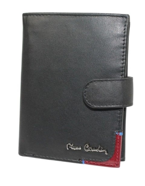 Portfel Męski Skórzany PIERRE CARDIN Skóra Licowa Duży Pionowy Z Zapięciem Z OZDOBNYM ELEMENTEM RFID 326A 12,5 x 10 [cm]