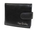 Portfel Męski Skórzany PIERRE CARDIN Skóra Licowa Mały Poziomy Z Zapinką Dwa Skrzydełka 323A CZARNY 10,5 x 9 x 2 [cm]